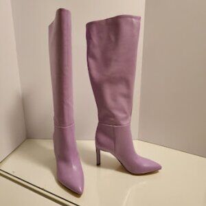 Nine West Knee-High Light Purple Leather Heeled Boot